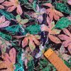 Tesatura brodata plina - design floral, Lila/Roz/Bleumarin - imagine 9