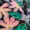 Tesatura brodata plina - design floral, Lila/Roz/Bleumarin - imagine 2