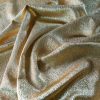 Tesătura din matase naturala - Jacquard cu fir metalizat, Auriu - imagine 3