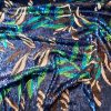 Tesatura cu paiete - design exotic, Albastru/Verde/Negru/Alb - imagine 7