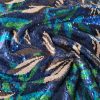 Tesatura cu paiete - design exotic, Albastru/Verde/Negru/Alb - imagine 6