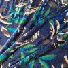 Tesatura cu paiete - design exotic, Albastru/Verde/Negru/Alb - imagine 5