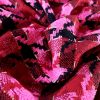 Stofa fantezie- design picior de cocoș,  Bordo/Cyclamen/Negru