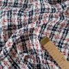 Stofă fantezie in carouri cu fir discret agintiu, Negru/Rosu/Ivoire - imagine 6