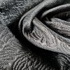 Tesatura brocart negru cu fir metalizat negru - design usor reliefat - imagine 10