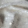 Tesatura cu broderie bogata de paiete pe suport de tulle elastic, Alb sidefat - imagine 3