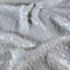 Tesatura cu broderie bogata de paiete pe suport de tulle elastic, Alb sidefat - imagine 8