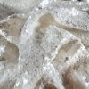 Tesatura cu broderie bogata de paiete pe suport de tulle elastic, Alb sidefat - imagine 2