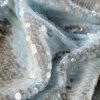 Tesatura cu paiete incolore - translucide pe suport de tulle elastic,  Bleu deschis - imagine 6