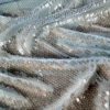 Tesatura cu paiete incolore - translucide pe suport de tulle elastic,  Bleu deschis - imagine 9