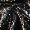 Tesatura cu paiete pe suport de tulle elastic, Negru intens