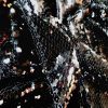 Tesatura cu paiete pe suport de tulle elastic, Negru intens - imagine 2