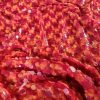 Tesatura plina cu paiete translucide pe suport de tulle elastic, Glossy Red - Orange - imagine 2