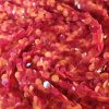Tesatura plina cu paiete translucide pe suport de tulle elastic, Glossy Red - Orange - imagine 5
