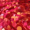 Tesatura plina cu paiete translucide pe suport de tulle elastic, Glossy Red - Orange - imagine 6