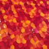 Tesatura plina cu paiete translucide pe suport de tulle elastic, Glossy Red - Orange - imagine 9