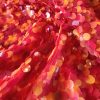 Tesatura plina cu paiete translucide pe suport de tulle elastic, Glossy Red - Orange - imagine 7