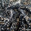 Tesatura plină cu paiete pe suport de catifea elastica neagră, Argintiu cu efect cromat - imagine 10