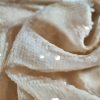 Tesatura plina cu paiete translucide pe suport de tulle elastic, Ivoire