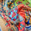 Tesatura din matase naturala - tip jacquard fin cu design suprarealist, Multicolor - imagine 2