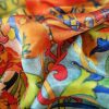 Tesatura din matase naturala - tip jacquard fin cu design suprarealist, Multicolor - imagine 5