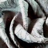 Tesatura jacquard - design floral, Gri - imagine 7