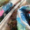Tesatura plina jacquard - design floral supradimensionat, Multicolor - imagine 4