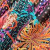 Jacquard din mătase naturala cu inserții de lurex - design Exotic,  Multicolor - imagine 5