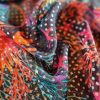 Jacquard din mătase naturala cu inserții de lurex - design Exotic,  Multicolor - imagine 8