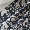 Tesatura jacquard tip panou cu fata dubla - design floral , Ivoire Negru - imagine 6