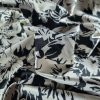 Tesatura jacquard tip panou cu fata dubla - design floral , Ivoire Negru - imagine 7