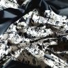 Tesatura jacquard tip panou cu fata dubla - design floral , Ivoire Negru - imagine 2