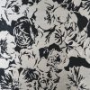 Tesatura jacquard tip panou cu fata dubla - design floral , Ivoire Negru - imagine 4