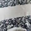 Tesatura jacquard tip panou cu fata dubla - design floral , Ivoire Negru - imagine 10