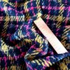 Stofa cu caroiaj - design fantezie,  Cyclamen/Negru/Galben - mustar - imagine 3
