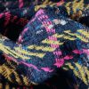 Stofa cu caroiaj - design fantezie,  Cyclamen/Negru/Galben - mustar - imagine 4