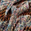 Stofa fantezie cu inserții împletite de fir lame , Multicolor