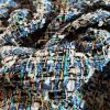 Stofa fantezie cu fir discret de lurex, Bleu, Argintiu, Alb, Galben - imagine 2