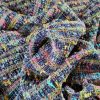 Stofa fantezie - design dungat cu scame, Multicolor fond bleumarin - imagine 3