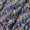 Stofa fantezie - design dungat cu scame, Multicolor fond bleumarin - imagine 4