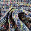 Stofa fantezie - design dungat cu scame, Multicolor fond bleumarin - imagine 5