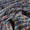 Stofa fantezie - design dungat cu scame, Multicolor fond bleumarin - imagine 7