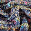Stofa fantezie - design dungat cu scame, Multicolor fond bleumarin