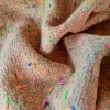 Stofa de lână - design fantezie cu efect de scame, Crem/Multicolor