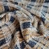 Stofă premium - design fantezie cu fir metalizat si insertii de micropaiete, Negru/Ivoire/Auriu - imagine 3
