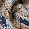Stofă premium - design fantezie cu fir metalizat si insertii de micropaiete, Negru/Ivoire/Auriu