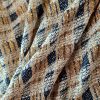 Stofă premium - design fantezie cu fir metalizat si insertii de micropaiete, Negru/Ivoire/Auriu - imagine 2