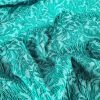 Tesatura Brocart din matase naturala  cu elastan - design floral usor reliefat, Verde - Turcoaz - imagine 8