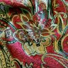 Brocart royal cu inserții lurex - design floral,  Rosu BurgundiAuriuArgintiu