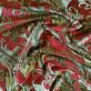 Brocart royal cu inserții lurex - design floral,  Rosu BurgundiAuriuArgintiu - imagine 2